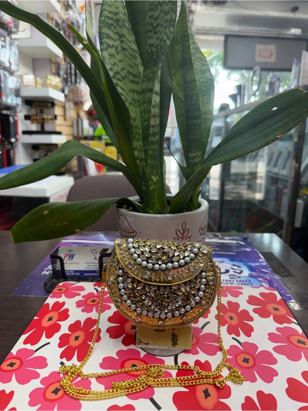 Gold-Tone Embellished Evening Crossbody Bag - Women Accessories